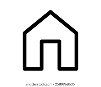 Simple yet striking black house icon; perfect for websites, apps, or presentations needing a clean, minimalist home symbol.