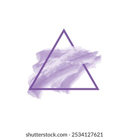 a simple yet striking design of a triangle outlined in a bold purple color.