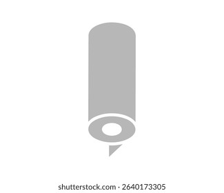 Simple yet striking grey graphic of a pencil or stylus.  Represents creativity, design, writing, or technology.