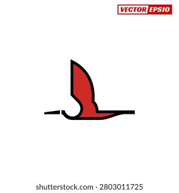 A simple yet striking icon featuring a red shark fin with a black outline, suggesting movement and the presence of a marine predator.