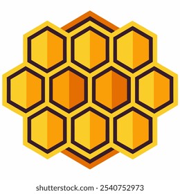 A simple, yet striking illustration of a honeycomb pattern. Ideal for backgrounds, textures, or patterns.  Perfect for nature-inspired designs, scientific illustrations.