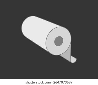 Simple yet striking illustration of a paper roll against a dark background.  Perfect for concepts of new beginnings, potential, or the unfolding of ideas.