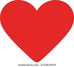 Un corazón rojo simple pero llamativo, un símbolo universal de amor, afecto y pasión, representado con líneas limpias y un color audaz.