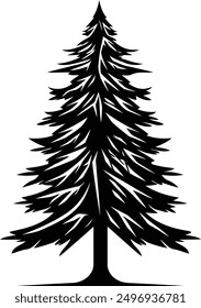 Simple yet striking silhouette of a pine tree