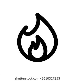 A simple yet striking vector illustration of a flame, characterized by smooth curves and a modern design. Ideal for use in branding or artistic projects focusing on energy or warmth.