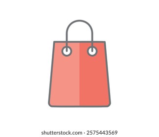 A simple yet stylish coral shopping bag icon, perfect for websites, apps, and marketing materials related to online shopping, retail, or ecommerce.