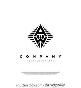 A simple yet stylish emblem with the initials AW, ideal for modern branding.