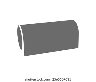 Simple yet stylish grayscale illustration of a rolled-up object. Ideal for website design, app interfaces, presentations, or as a minimalist graphic element.