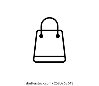 Simple yet stylish line art illustration of a shopping bag. Perfect for websites, apps, or presentations needing a clean, modern aesthetic related to online shopping, retail, or ecommerce.