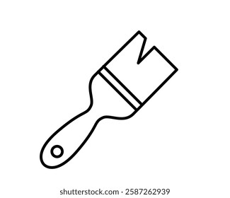 Simple yet stylish line art illustration of a paintbrush. Perfect for website icons, app designs, DIY projects, and home improvement guides.