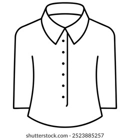 A simple yet stylish line drawing of a collared shirt, perfect for fashion design, branding, and illustration projects.