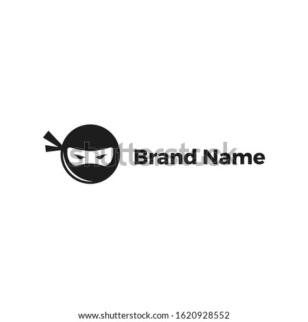 A simple yet youthful logo design displaying a cool ninja head. 