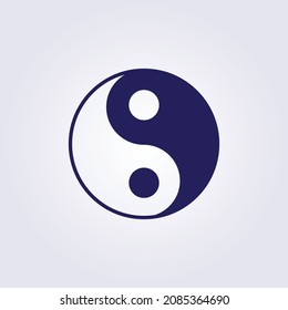 simple yin yang icon symbol vector illustration logo design