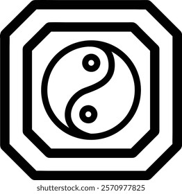 simple yin and yang symbol icon illustration design