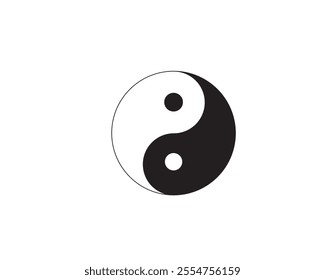 Simple Yin Yang Symbol, representing balance and harmony
Clean black and white yin yang symbol on a plain white background