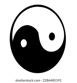 simple ying yang symbol vector icon