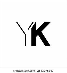 Simple YK letter logo design.