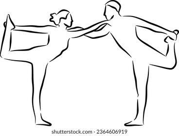 simple yoga line drawing vector