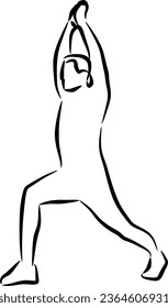 simple yoga line drawing vector