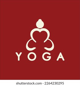simple yoga logo icon vector design template