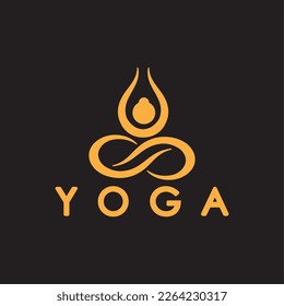 simple yoga logo icon vector design template