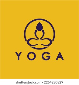 simple yoga logo icon vector design template