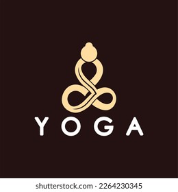 plantilla de diseño de vectores de iconos de yoga simple