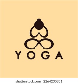simple yoga logo icon vector design template