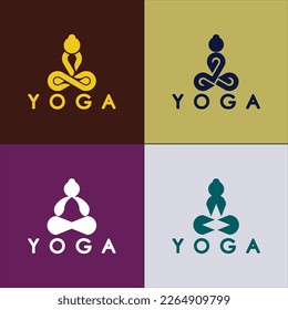 simple yoga logo icon vector design template