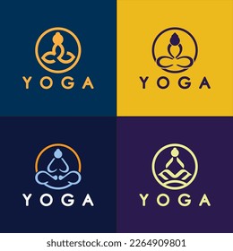 simple yoga logo icon vector design template