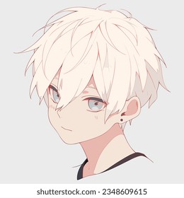 Simple young man anime style character vector illustration design