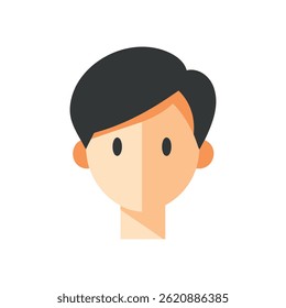 Simple Young Man Avatar for User Profile or Design Element