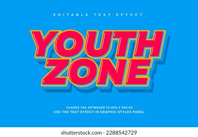 Simple youth zone editable text effect template