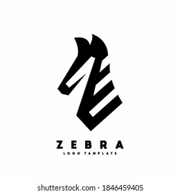 Simple zebra head vector logo template