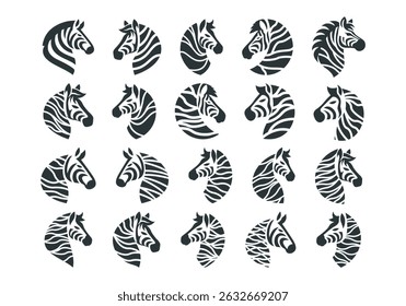 Simple Zebra Logo Element Set