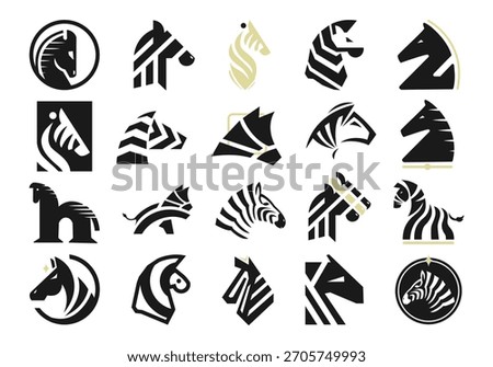 Simple Zebra Logo Icon Element