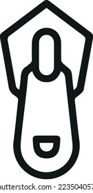 Simple zipper line icon. Premium symbol in stroke style. Design of zipper icon. Vector illustration.