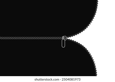 Simple Zipper vector. Zipper icon. Zipper open and close vector.