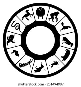Simple Zodiac calendar with the new 2015 Sheep year on top