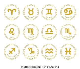 simple zodiac horoscope icon set 