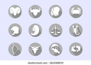 simple zodiac sign with flat design