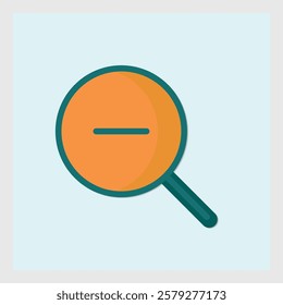 Simple zoom out icon with magnifying glass and minus sign for user interface design