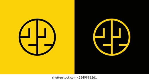 Simple ZZ Letter Circle Logo Set, suitable for business with Z or ZZ initial.