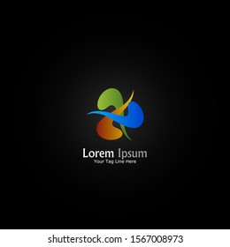 Simple,digital and modern logo with smooth gradient effect.
"Stars and circle". Minimalist logo design.