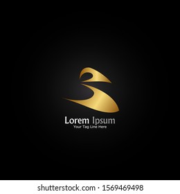 Simple,digital and modern logo with smooth gradient gold effect.
"letter B". Minimalist logo design.