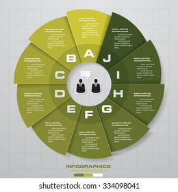 Simple&Editable 10 Steps chart diagrams template/graphic or website layout. Vector.
