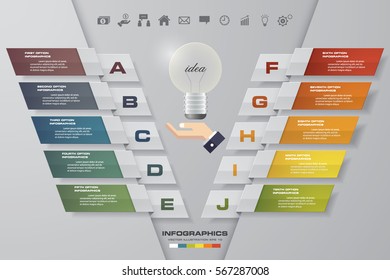 Simple&Editable 10 Steps chart diagrams template/graphic or website layout.