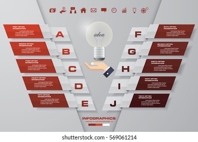 Simple&Editable 10 Steps chart diagrams template/graphic or website layout.