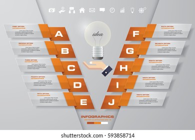 Simple&Editable 10 Steps chart diagrams template/graphic or website layout.