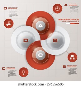 Simple&Editable 4 Steps chart template/graphic or website layout. Vector.